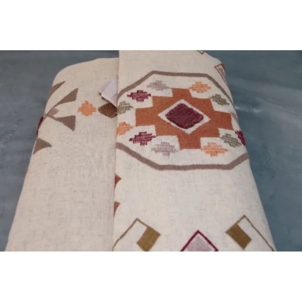 Bohemian/Boho 68"x90" Global Caravan Tassel Embroidery Natural Twin Duvet Cover - Picture 3 of 3